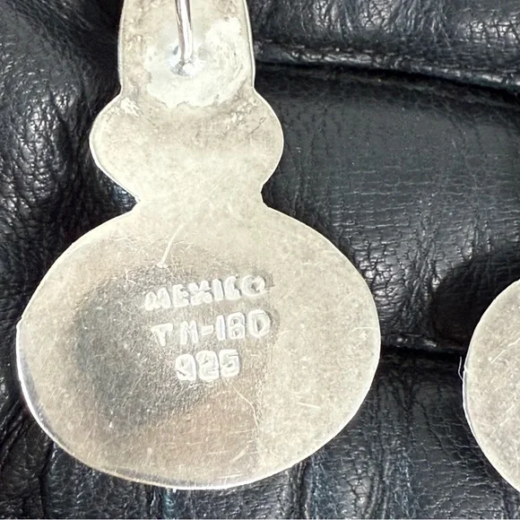 Vintage Taxco Mexico Sterling Silver Pierced Earrings Sugilite Mexico TM-180 925 - Picture 7 of 12